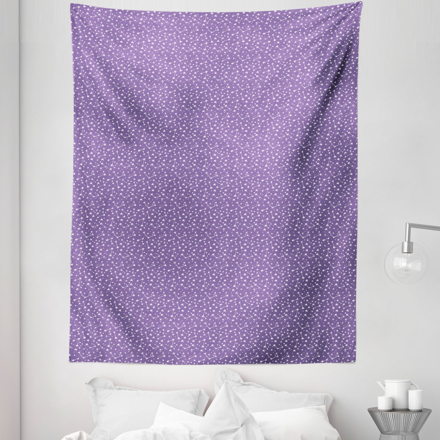 Galaxy Tapestry, Cosmic Doodle Drawing Style Pattern with Stars and ...