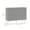thumbnail image 3 of HOMCOM Sideboard Buffet Cabinet w/ Adjustable Shelves, Grey, 3 of 10