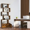 thumbnail image 6 of Costway Bookshelf with Cabinet 6-Tier S-Shaped Bookcase Storage Rack Rustic Brown, 6 of 10