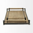 thumbnail image 3 of Mercana Benson Set of Two Light Brown Wood Black Iron Decorative Serving Trays, 3 of 7