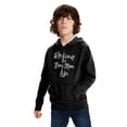 thumbnail image 3 of Rocking the Boy Mom Life Hoodie Funny Cute Boy Mom Pullover Pullover Hoodie Black, 3 of 6