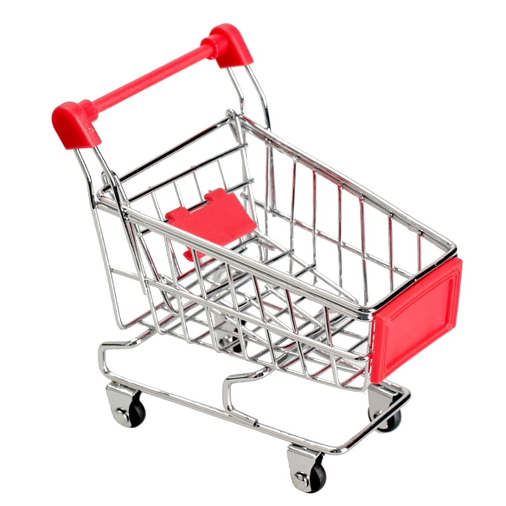 Mini Shopping Cart Supermarket Handcart Shopping Utility Storage Mode Cart O8D6 