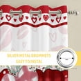 thumbnail image 6 of Valentine's Day Kitchen Curtains Window Panels, Red Love Heart Eucalyptus Leaves Insulated Window Treatment Curtain, Grommet Curtains for Bedroom/Living Room/Bathroom, 2 Piece 52"Wx72"L, 6 of 8