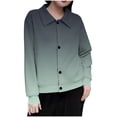 thumbnail image 2 of Mceream Women's Ribbed Knit Shacket Button Down Gradient Jackets Long Sleeve Sweater Shirts Fall Winter Trendy Cardigans Plus Size Winter Warm Outwear Chaqueta De Invierno Para Mujer Army Green L, 2 of 5