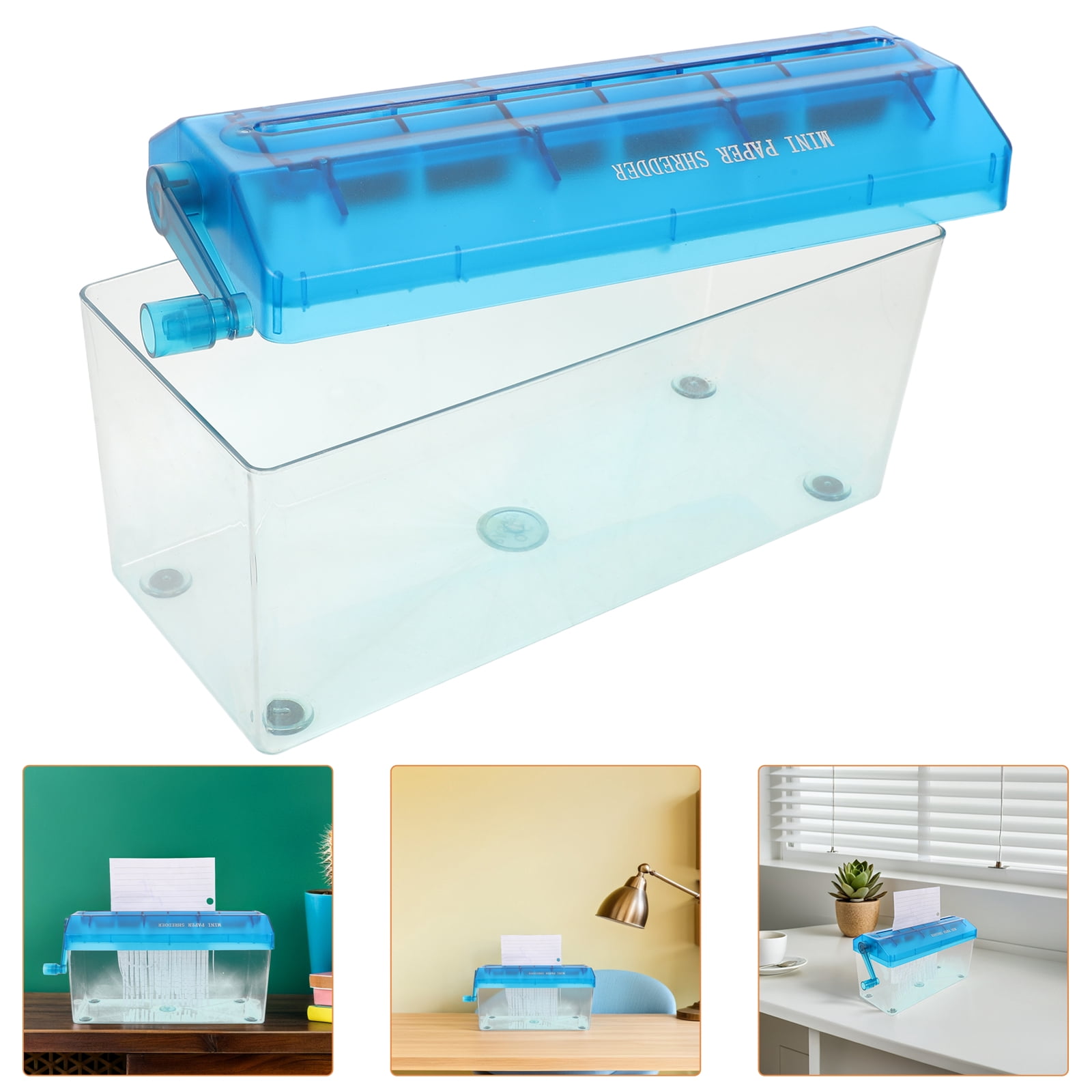 KALLORY Hand Crank Paper Shredder for A4 Documents - Manual Desktop Paper Cutter for Home Office Use - Portable Stationery