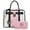 Pink/White, variant on Dasein Women Handbags Purses Two Tone Satchel Bags Top Handle Shoulder Bags Work Tote with Matching Wallet