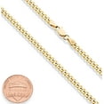 thumbnail image 6 of Miabella Italian Solid 18k Gold Over 925 Sterling Silver 3.5mm Diamond Cut Cuban Link Curb Chain Necklace for Women, Made in Italy (Length 30 Inches), 6 of 7