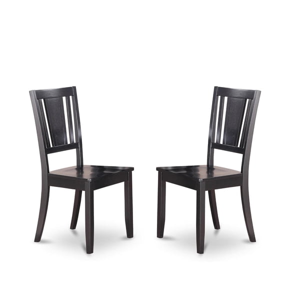 Stylish Dining Room Chair with Wood Seat - Enhance Your Kitchen Decor - Perfect for Family Gatherings - Black Finish - Pack of 2