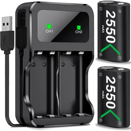 2x2550 mAh Rechargeable Battery Pack for Xbox Series X Controller with 3 Charging Modes,BEBONCOOL Controller Battery Pack for Xbox Series S,Xbox One Accessories