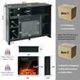thumbnail image 2 of Gymax 41.5'' Corner Fireplace TV Stand Storage Cabinet Electric Space Heater Black, 2 of 10