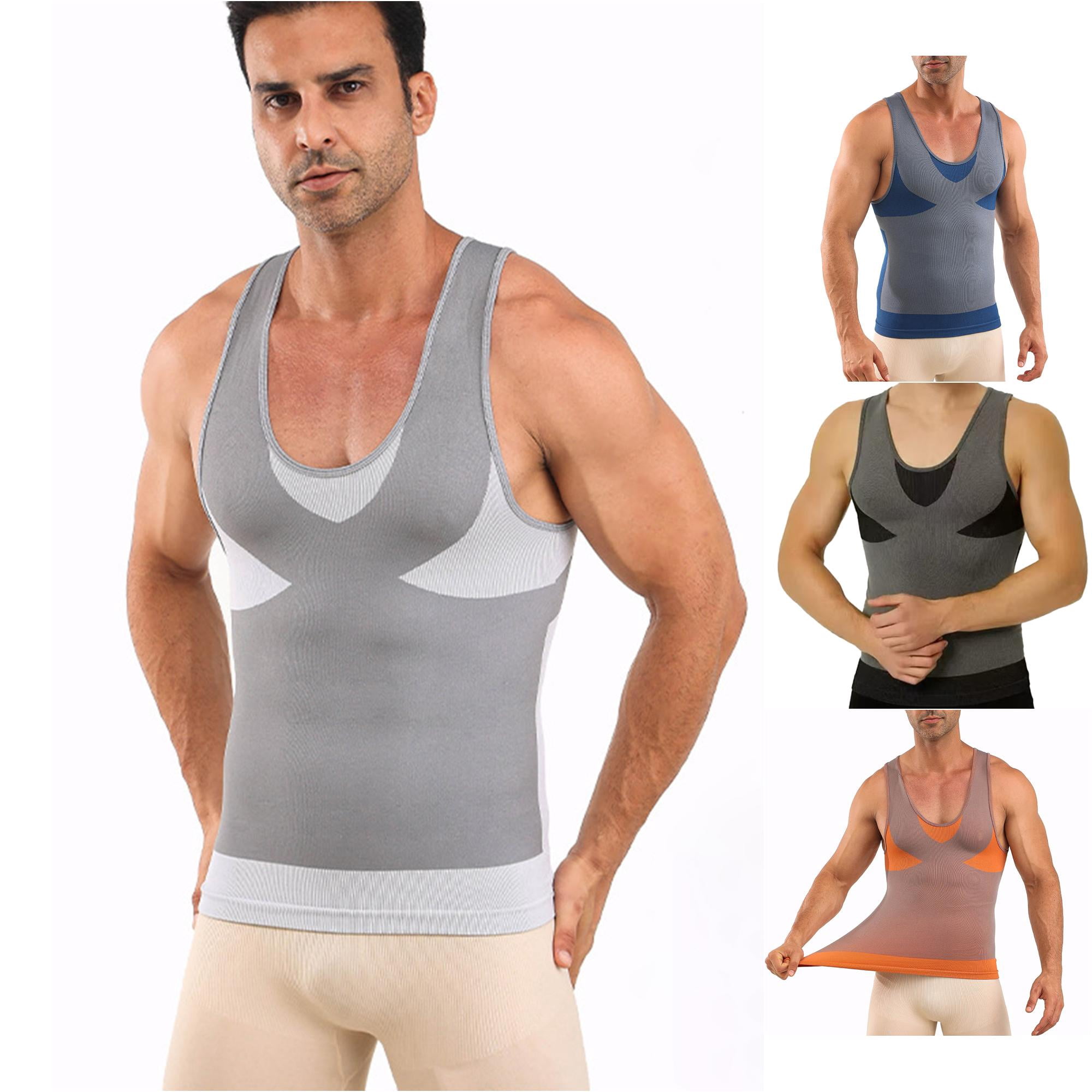 TIANZEN Vest Workout Tank Top Fitness Training Undershirt Shapewear Mens S