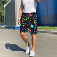 thumbnail image 3 of Daiia Geometric 1980s Styled Mens Woven Stretch Pajama Short,Short Pajama Pants-Large, 3 of 7