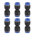 thumbnail image 1 of Conectores Rectos Rápidos Uxcell, Conector Recto de Plástico, Conector de Presión para Conexión de Manguera de Aire para Sistema Neumático, Tubo OD de 6 mm (1/4"), 1 of 6
