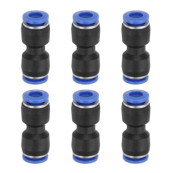 Conectores Rectos Rápidos Uxcell, Conector Recto de Plástico, Conector de Presión para Conexión de Manguera de Aire para Sistema Neumático, Tubo OD de 6 mm (1/4")