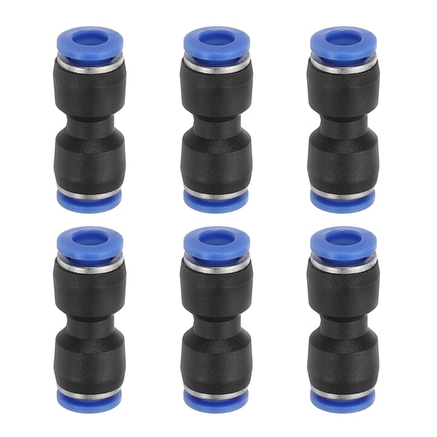 Conectores Rectos Rápidos Uxcell, Conector Recto de Plástico, Conector de Presión para Conexión de Manguera de Aire para Sistema Neumático, Tubo OD de 6 mm (1/4")