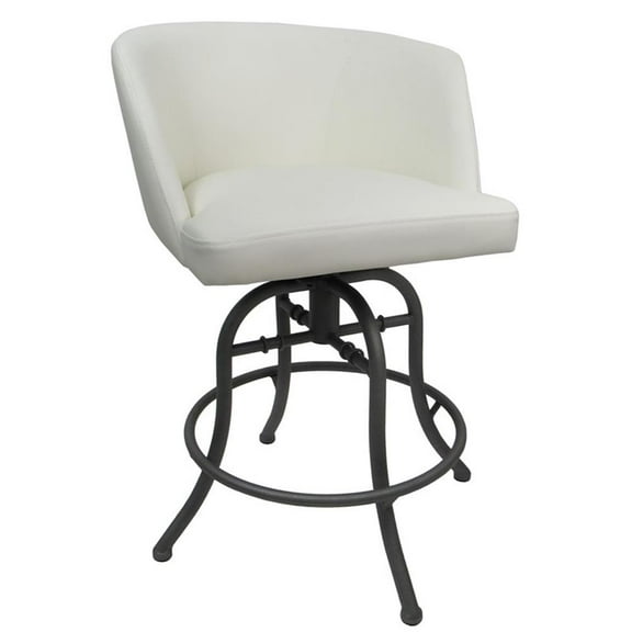 Swivel Tilt Metal Bar Stool 30" Joey - Snow White - Grey