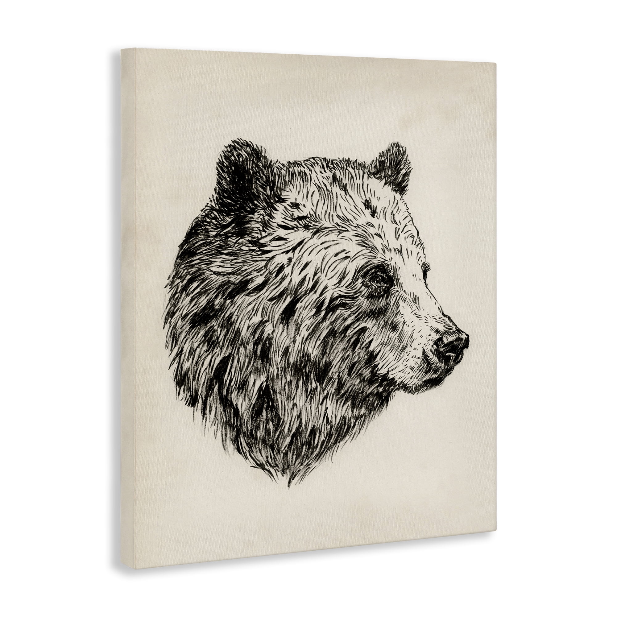 Stupell Industries Rustic Bear Drawing Animals & Insects Drawing Gallery Wrapped Canvas Art Print Wall Art, 16 x 20