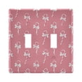 thumbnail image 2 of Christmas Pink Candy Cane with Bows Light Switch Cover Electrical Outlet Cover Replaceable Wall Plates 3-Gang, 2 of 8