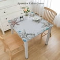 thumbnail image 2 of nygtbtfer  Fitted Tablecloth Elastic Edged Table Cover,Summer Marine Life on White  Wipeable Table Cloths for Kitchen Dining Party Fi Tables,Ocean Starfish Shell Sea Coral, 2 of 7