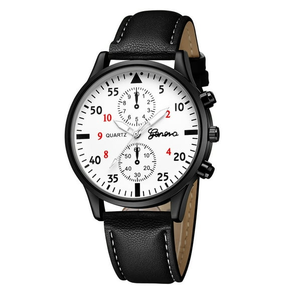 TopLLC Men's Quartz Watch Fashion Men's Leather Military Alloy Analog Quartz Wrist Watch Business Watches watch