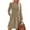 Khaki, variant on CharmCyan Women's Long Sleeve Pleated Round Neck Solid Color Casual Dress With Pockets Black L