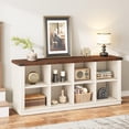thumbnail image 3 of Danolapsi 3 Tier Farmhouse Horizontal Bookcase,8 Cube Storage Organizer Bookshelf, 62 Inch Wood Storage Bookcase for Entryway, Long Low Bookshelves for Living Room, 3 of 9