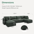 thumbnail image 2 of Marrber 153.4” Wide U-Shaped Corduroy Sectional Sofa with Deep Seats and Adjustable Armrests, Perfect for Family Rooms, Green, 2 of 10