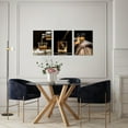 thumbnail image 3 of 3 Piece Canvas Prints Wall Art Whisky Pour into Wine Glass Brown Barrels Pictures Vintage Wine Wall Decor for Kitchen Bar Pub Home Decoration Gallery Wrap Ready to Hang 12"x16"x3 Panels, 3 of 5