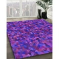 thumbnail image 3 of Ahgly Company Machine Washable Indoor Round Transitional Jasmine Purple Area Rugs, 5' Round, 3 of 7