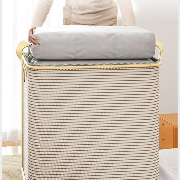 Foldable Blanket Storage Bags,Storage Containers for Organizing Bedroom,Heavy Duty Storage with Reinforced Handles,Extra Large Storage Bags for Clothes Tote Bag Thickened Double Zipper Travel