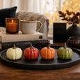 thumbnail image 3 of Decorr 10 Pack Mini Artificial Pumpkins, 2" Fall Harvest Simulation Pumpkins Decor Fake Fruit Home Decor for Halloween Thanksgiving Party Decorations (Red), 3 of 6