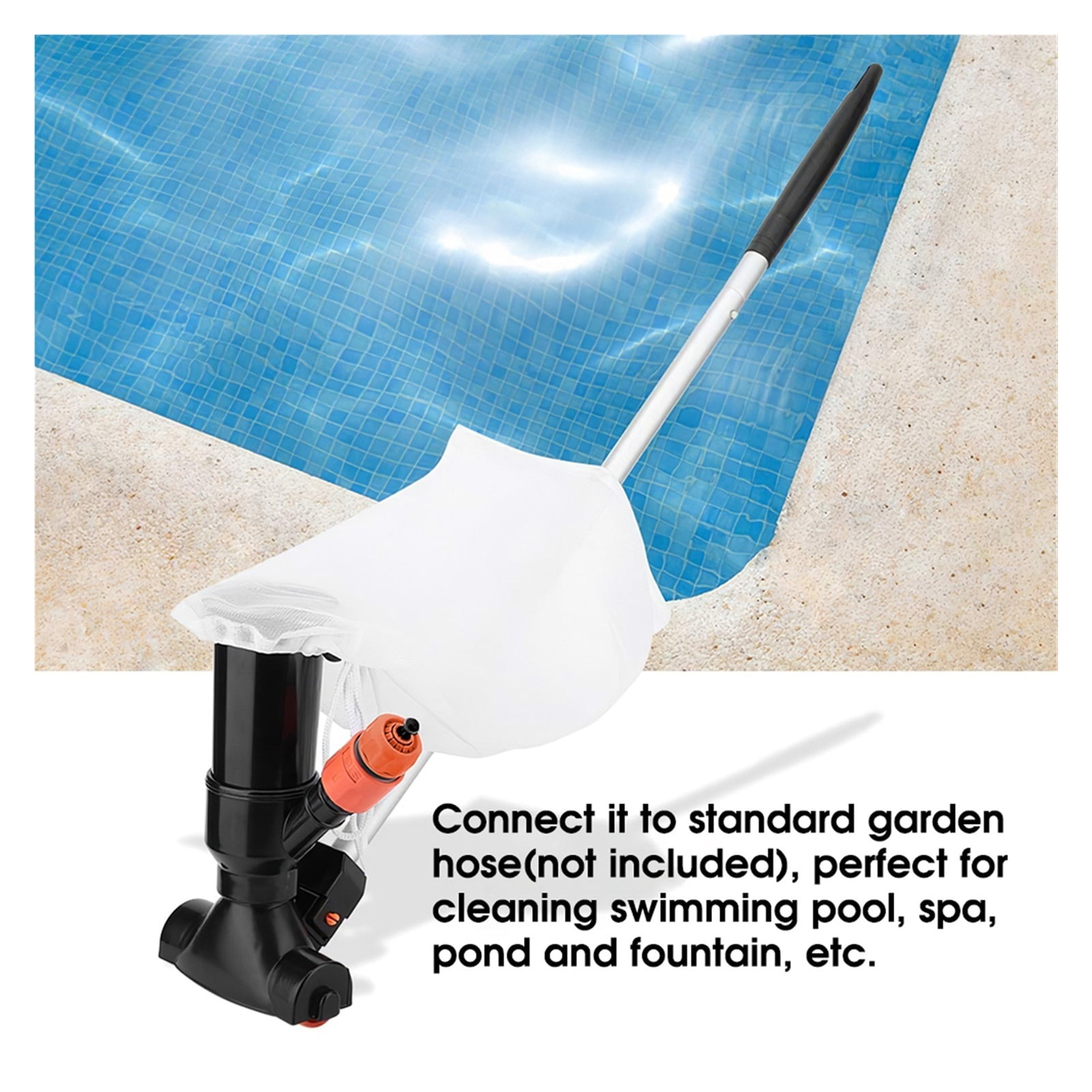 Pool Vacuum Cleaner Swimming Pool Accessories Floating Objects Cleaning Tools Suction Head Pond Fountain Spa Pool Cleaner Brush ,Great Suction Power