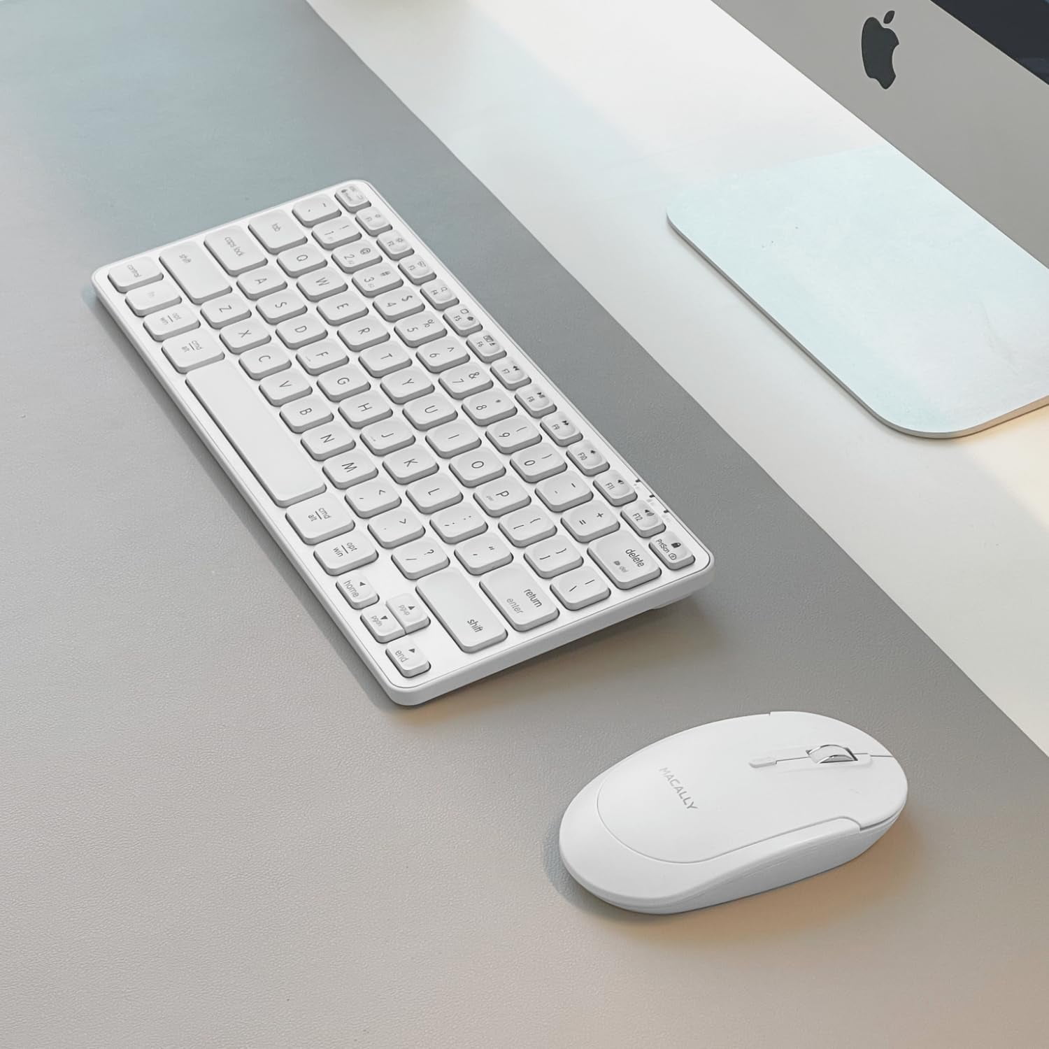 Macally Wireless Bluetooth Keyboard for Mac - Premium Multi Device Connectivity - Compatible Apple Keyboard for MacBook Pro/Air, iMac, Mac mini, iPad, Laptop, and PC