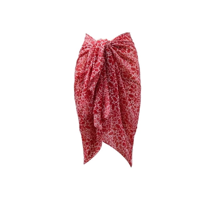 Ropa Playa Ocean Pacific para Mujer Pashmina Larga Estampado Flores Rojo Talla Única