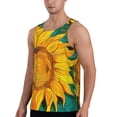 thumbnail image 2 of Qekee Vibrant Sunflower Painting Print Men's Workout Tank Tops,Sleeveless Muscle Gym Shirt Quick Dry, Men's Gym Training Athletic Workout Shirts -XX-Large, 2 of 7
