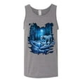 thumbnail image 2 of Wild Bobby, Tiger In The Snowy Night Animal Lover Mens Graphic Tank Top, Heather Grey, Medium, 2 of 3