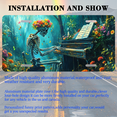 thumbnail image 3 of 1 Pcs 2D Flat License Plate Covers & Frames, Skeleton Playing Piano For Decorative Front, Waterproof For Decoration Aluminum License Plate Covers & Frames Cover For Men Women, 12" X 6", 3 of 7