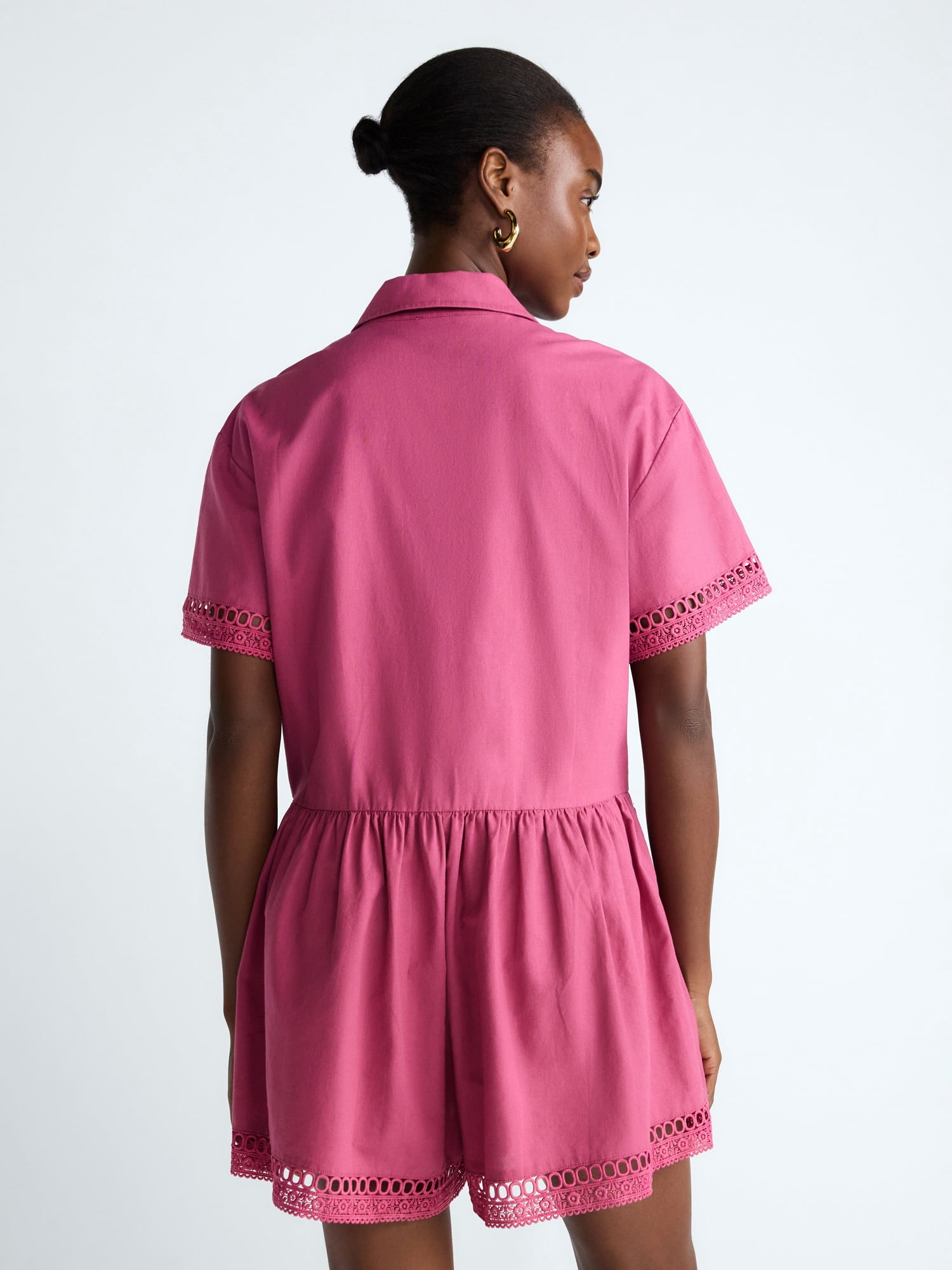 Scoop Women's Crochet Romper, Sizes XS-4XL