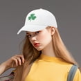 thumbnail image 2 of GDREDA Sun Hats for Men Three Leaves Pattern Baseball Cap Tongue Outdoor Sun Hat，White, 2 of 4