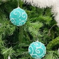 thumbnail image 3 of Allgala 12 Pack 3 Inch Christmas Tree Ornament Balls-Glitter Decorated Foam Large Xmas Ball-Turquoise, 3 of 4