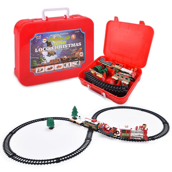 Christmas Electric Rail Car Train Toy ,with Realistic Sound and Light ,Christmas Decoration Kids Gift for Home Party