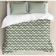 thumbnail image 3 of Chevron Duvet Cover Set, Curvy Zig Zag Lines in Vertical Direction Floral Colorful Herringbone, Decorative 2 Piece Bedding Set with 1 Pillow Shams, Twin Size, Multicolor, by Ambesonne, 3 of 3