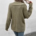 thumbnail image 4 of Vedolay Fall Sweaters for Women 2023 Womens Crewneck Oversized Knit Warm Side Slit Pullover Sweater,Khaki M, 4 of 5