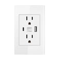 thumbnail image 1 of Toma de corriente de pared con cargador USB-C, enchufe doméstico, blanco, 15 A, 120 V CA, 1 of 2