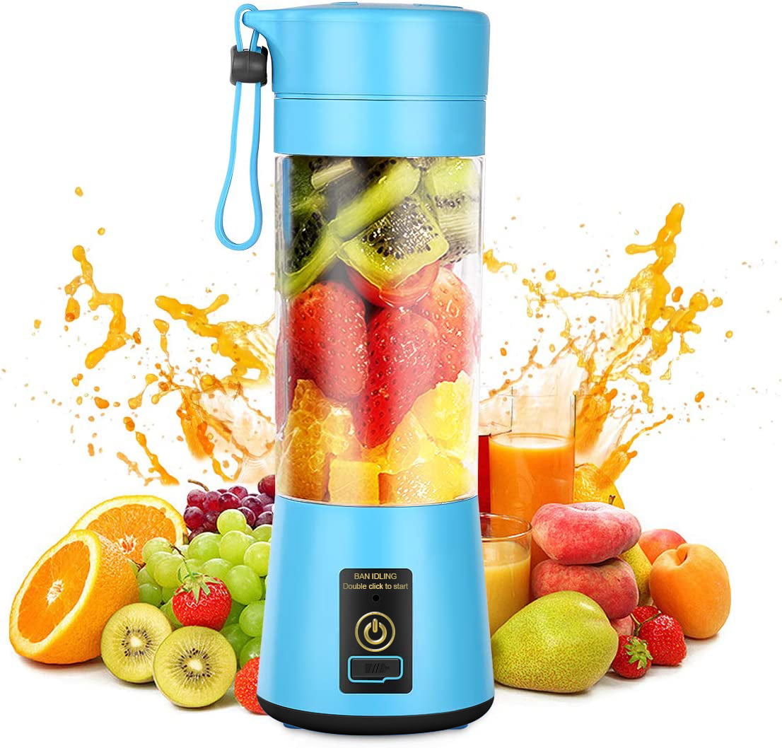 Single Serve Fruit Mixer with 5200 mAh Rechargeable Battery Personal Glass Smoothie Blender FDA BPA Free Kacsoo S610 USB Rechargeable Portable Blender Juicer Cup Multifunctional Small Travel Blender for Shakes and Smoothies 
