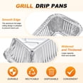 thumbnail image 2 of Uxcell 20-Pack Grill Drip Pans, 6.9 x 3.8 x 2.2 Inch Disposable Aluminium Foil Grease Trays for Barbecues [Silver Tone], 2 of 6