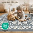 thumbnail image 4 of ODIKA 6'x9' Washable Area Rug Non-Slip, Chair-Friendly, Entryway Motif Rosette Decorative Panels Door Orientalisch Geometric for Dining Room, Under Table, Office Décor, 4 of 7