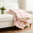 thumbnail image 4 of Sherpa Fleece Throw Blanket 51" x 59" Reversible Plush Fluffy Large Big Blanket Lattice Flannel Blankets for All Season Use, 4 of 6