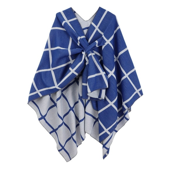 Baqcunre Wraps for Women,Women's Shawl Wrap Poncho Cape Open Front Cardigan for Fall Winter Navy