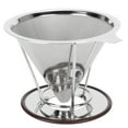 thumbnail image 3 of Dekaim Stainless Steel Coffee Filter, Reusable Stainless Steel Double Layer Coffee Filter with Rack Coffee Making Accessory, 3 of 8